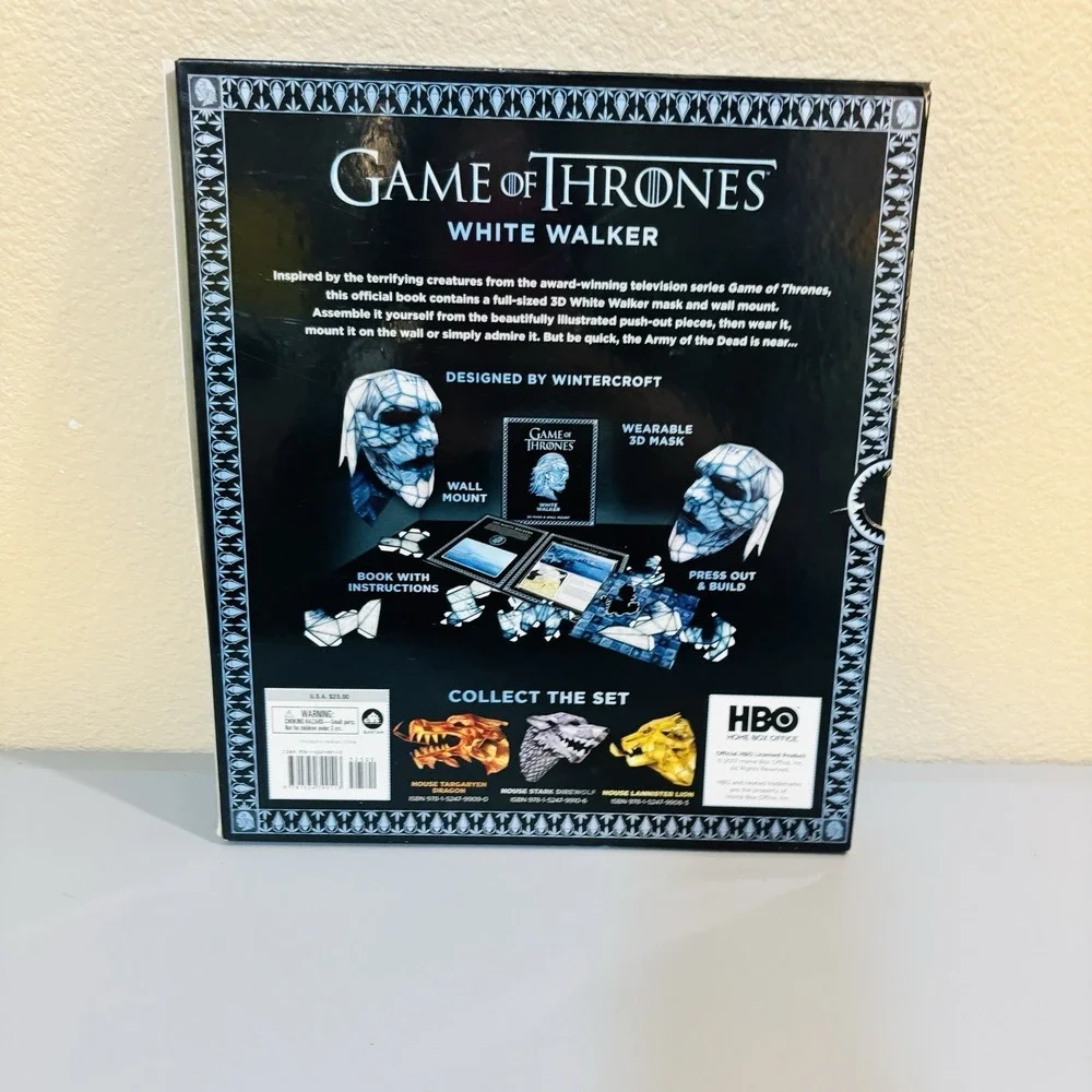 Game of Thrones White‎ Walker 3D Mask & Wall Mount Book New In Package See Pics